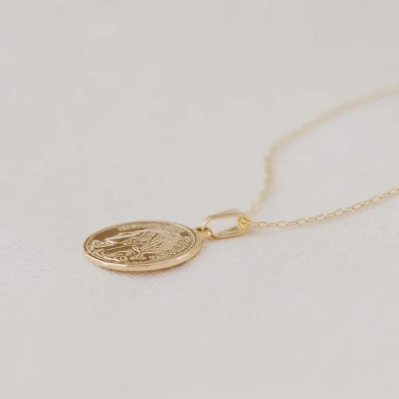 French Coin Necklace | 18k Gold Filled - Picture 4 of 10